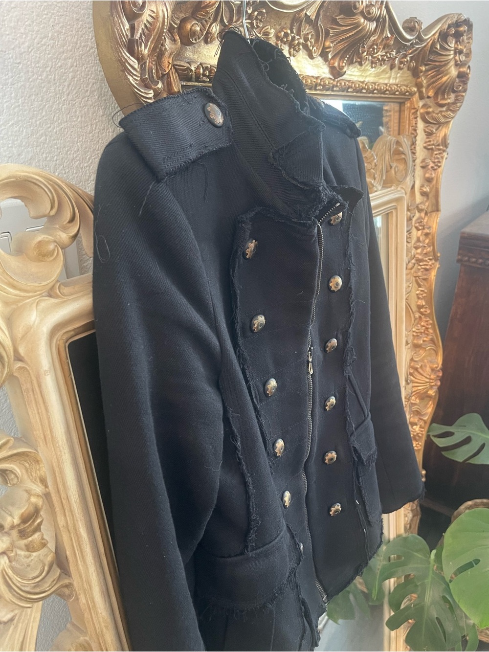 Zara Utility Military-Style Women's Jacket - Double-Breasted Sz S